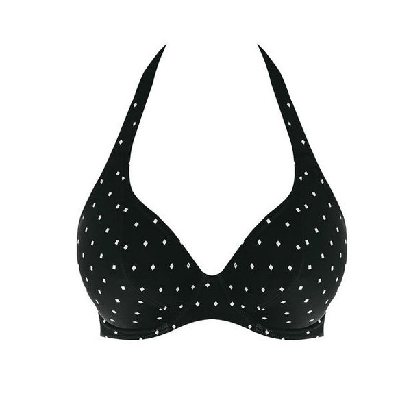Freya - Jewel Cove - Banded Halter Bikini Top - Schwarz
